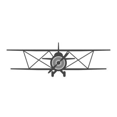 Vector retro airplane illustration. Biplane. clipart