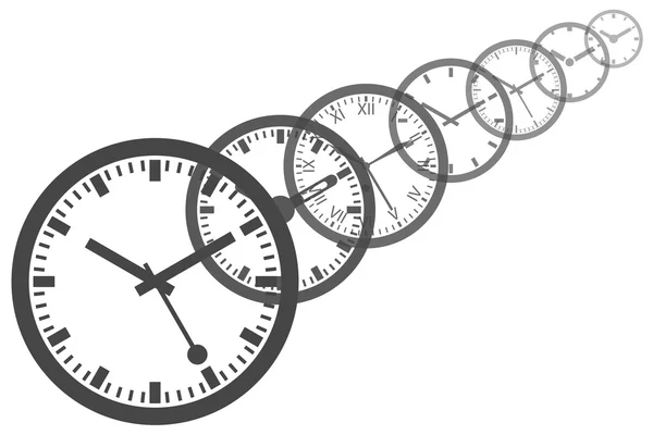 Transformação de Relógio - Ilustração Vectorial Isolada — Vetor de Stock