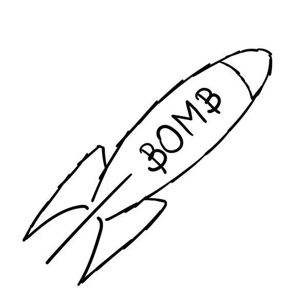 Doodle stil bomb illustration i vektorformat. — Stock vektor