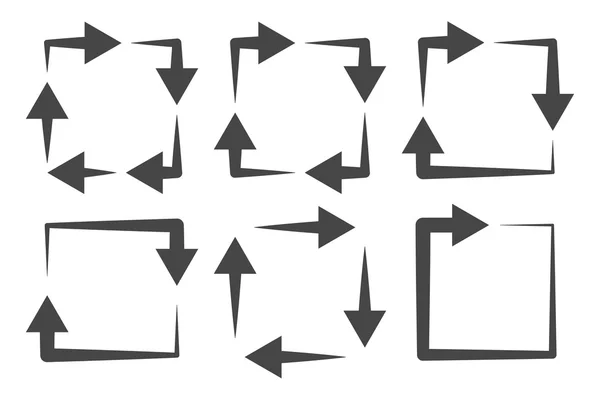 Conjunto de ícone de setas quadradas —  Vetores de Stock