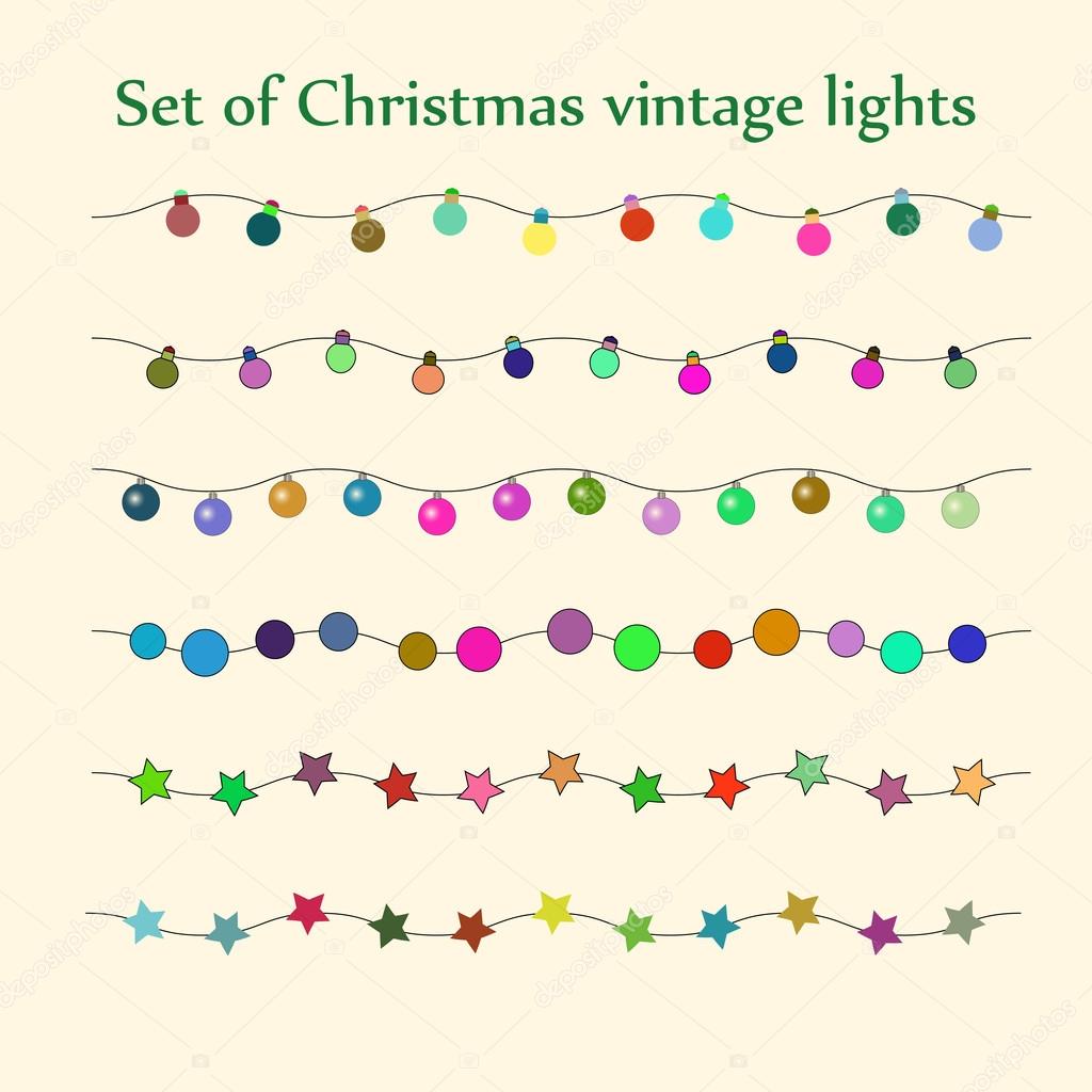 Christmas String Lights Vector Set Stock Vector Image By C Sparkusdesign