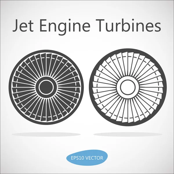 Jet Engine Turbine Front View — Stock Vector