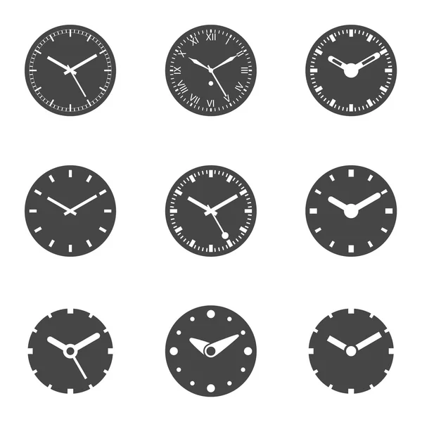 Uhr Icon Set - isolierte Vektorillustration — Stockvektor