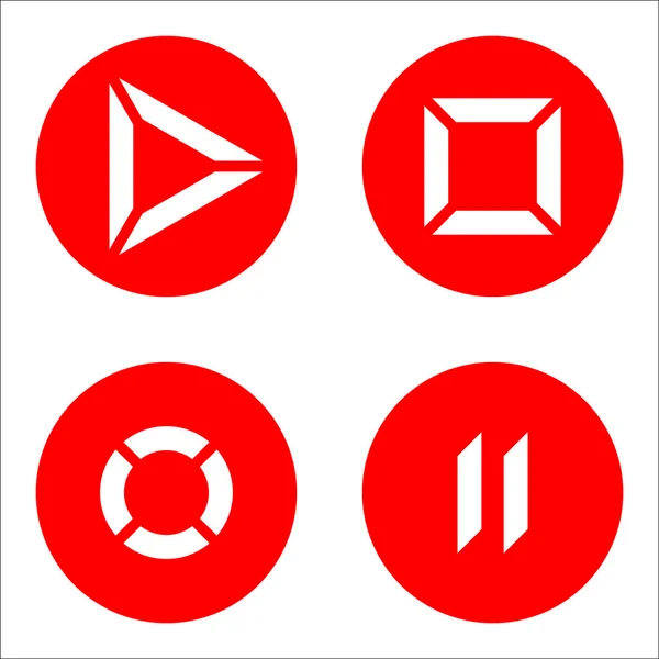 Spieler-Symbole rot — Stockvektor