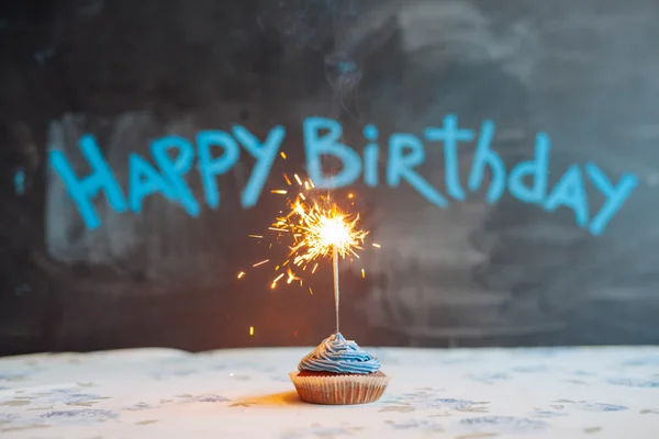 Birthday Cupcake with a sparkler