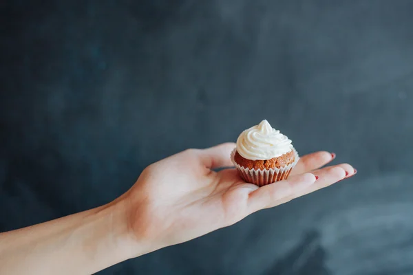 Cupcake γενέθλια με μια αδαμάντας — Φωτογραφία Αρχείου