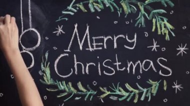 Merry Christmas kutlama için kara tahta arka plan