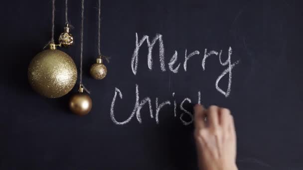 Fond de tableau noir pour la célébration de Noël Joyeux — Video