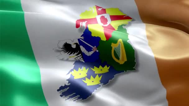 Bandiera Irlandese con quattro Province — Video Stock