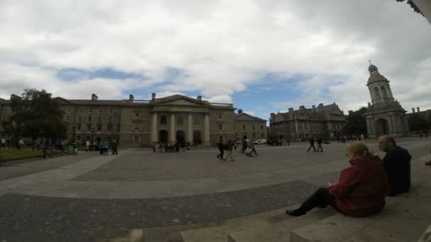 College Green Time-Lapse, Dublin City Centre Irlanda . — Vídeo de stock