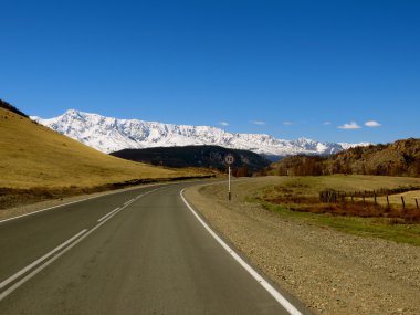 Speed Limit. Stunning views, magnificent nature of Altai, high mountains and glaciers clipart