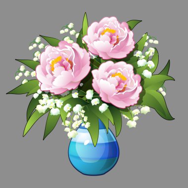 Pembe peonies closeup şık buket