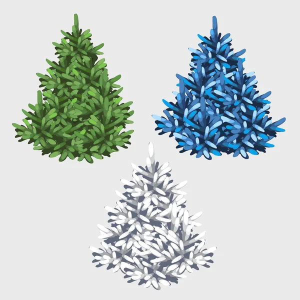Πράσινο, λευκό και μπλε δέντρο χωρίς παιχνίδια — Διανυσματικό Αρχείο