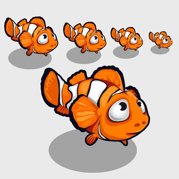 Rolig clown fisk med stora ögon, ikonen för din design — Stock vektor