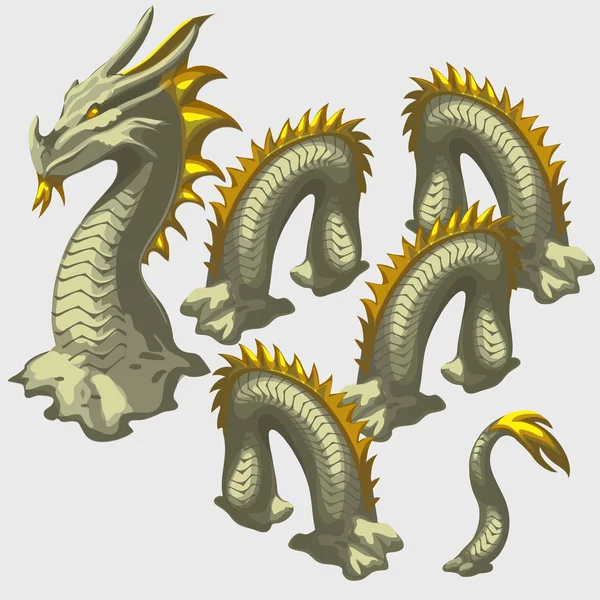 Dragon tête de serpent et éléments du corps — Image vectorielle