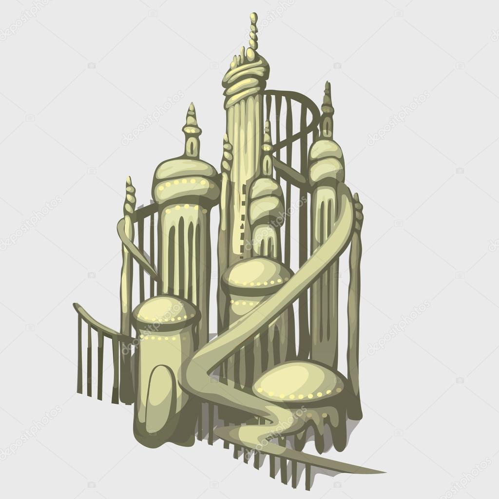 Sand castle in the ancient Arabic style, vector illustration
