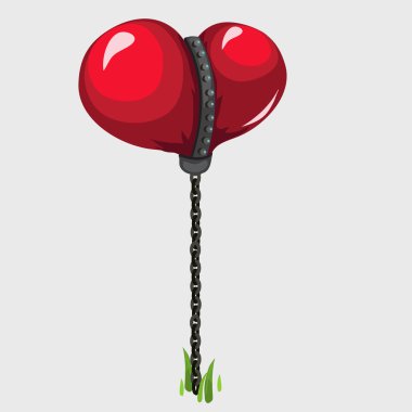 Zincir halinde düzenlenen kırmızı kalp şeklinde balon