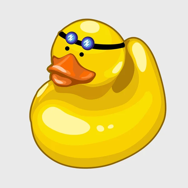 Gele rubber duck, baby speelgoed closeup — Stockvector