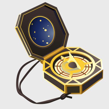 Bir kutusunda, gezinti araç closeup antik pusula