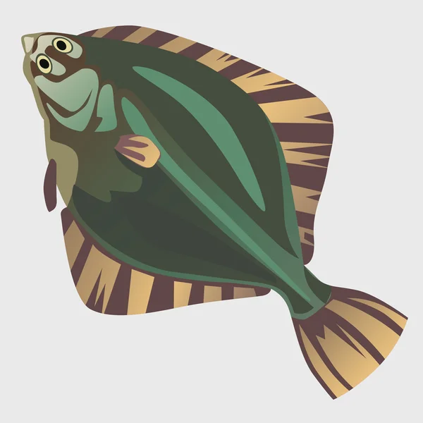 Изображение плоской рыбы в плоском стиле — стоковый вектор