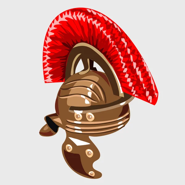 Casco de bronce, el objeto de la armadura de caballero — Vector de stock