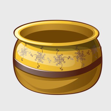 Çiçek desenli Vintage sarı pot