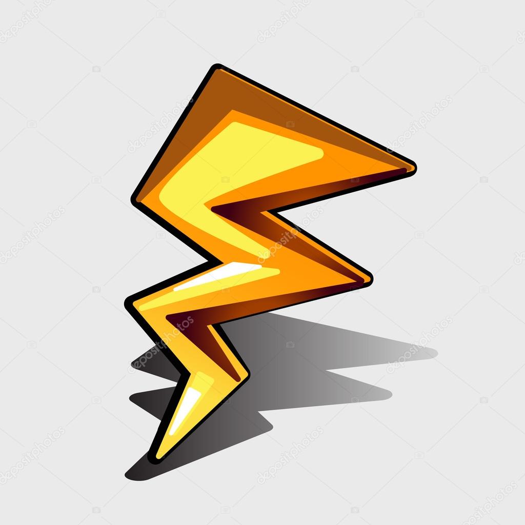 Vector lightning bolt, zig-zag shape for games and other design needs