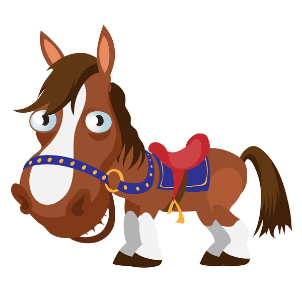 Barna ló, rajz-félének elszigetelt hasznosítani — Stock Vector