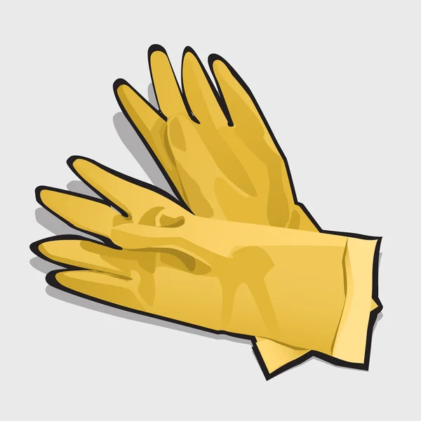 Δύο κίτρινα γάντια, αριστερά και δεξιά. Φορέα, απομονώνεται — Διανυσματικό Αρχείο