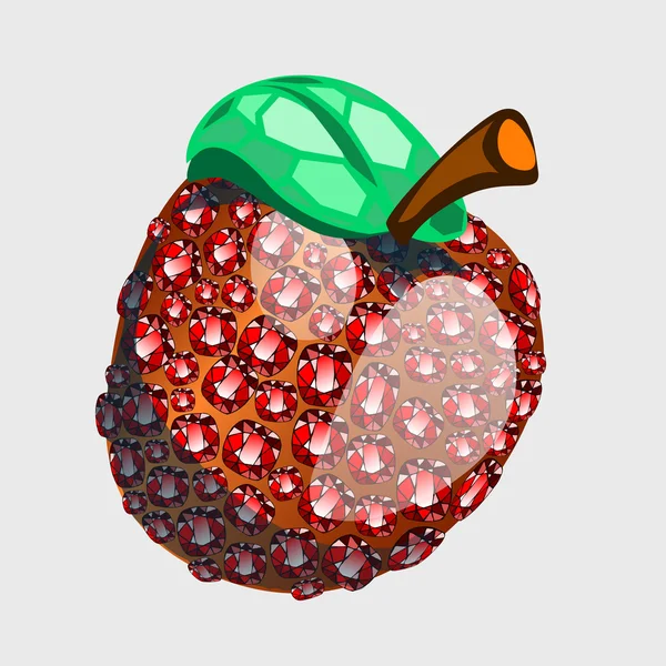 Roter Apfel aus Edelsteinen Rubinen — Stockvektor