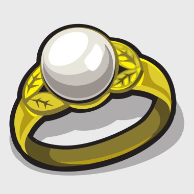 Beyaz Vintage altın yüzüğü closeup inciler