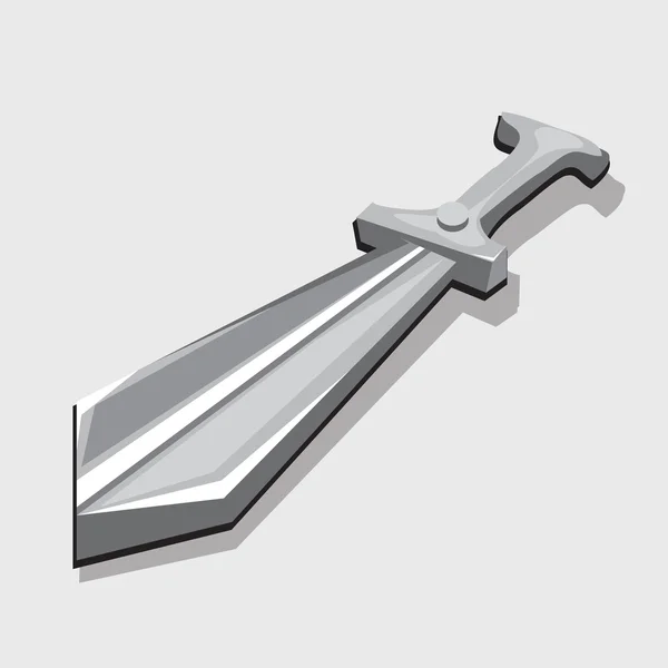Espada de prata, imagem tridimensional. Estilo de brinquedo — Vetor de Stock