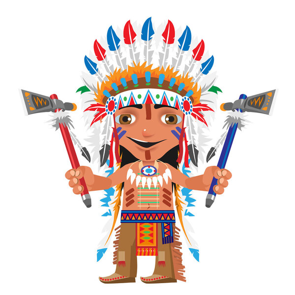Cartoon fictional character - Indian with axe