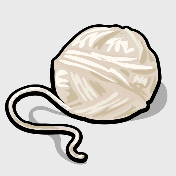 Bola de hilo de lana blanca, icono del vector — Archivo Imágenes Vectoriales