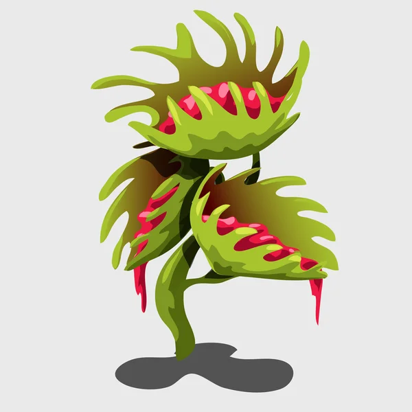 Tropikalna roślina zielony z nektar czerwony — Wektor stockowy