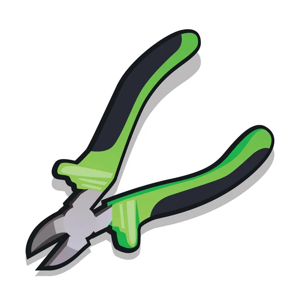 Zange mit grünem Griff, isoliertes Vektorsymbol — Stockvektor