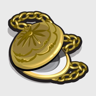 Karakter, vektör simgesi ile Vintage altın saat