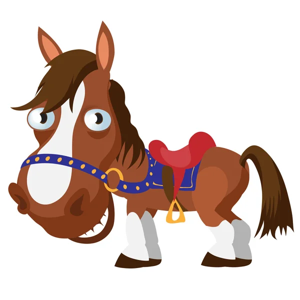 Caballo marrón, imagen vectorial de dibujos animados aislado — Vector de stock