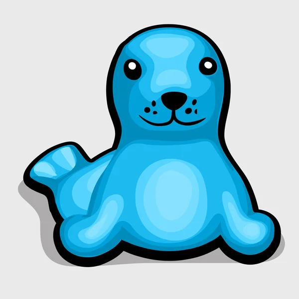 Blue seal. Barnens mjukisdjur. Vektor illustration — Stock vektor