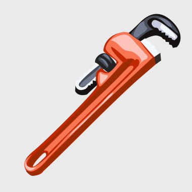 Klasik kırmızı ayarlanabilir anahtarı. Bir çalışma aracı