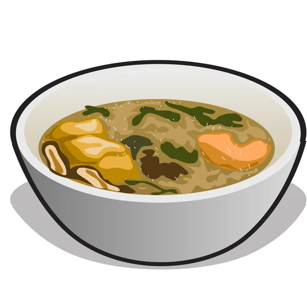 Vektorillustration der Suppe in einer weißen Schüssel — Stockvektor