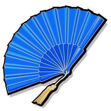 Klasik oryantal mavi açık fan