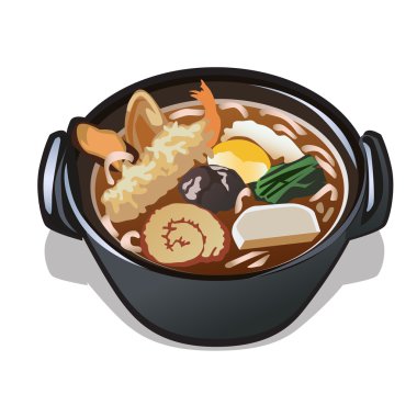 Deniz mahsulleri çorbası siyah plaka, simge gıda tasarımı için