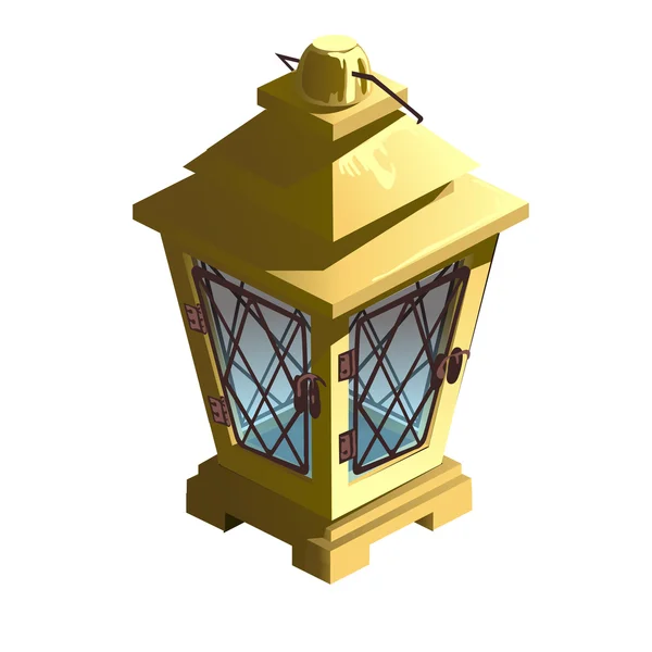 Винтажная желтая уличная лампа. Вектор изолирован — стоковый вектор