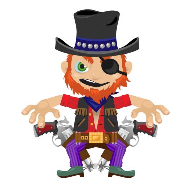 Tek gözlü haydut silah ve karakter Vahşi Batı