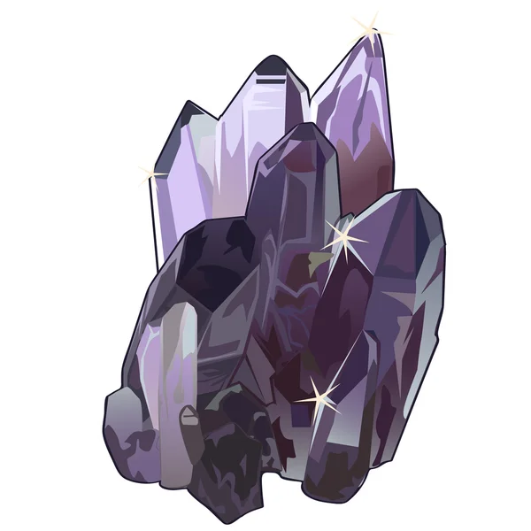 Gema de cristal roxo pedra closeup — Vetor de Stock