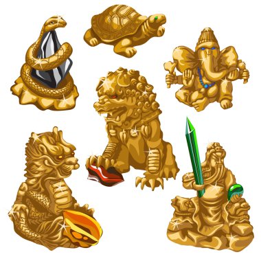 Aslan, yılan, Poseidon ve ibadet diğer sembollerin