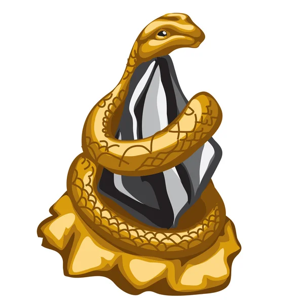 Figura serpiente dorada con cristal — Archivo Imágenes Vectoriales