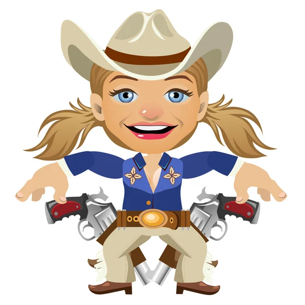 Señora encantadora Sheriff, primer plano de carácter vectorial — Vector de stock