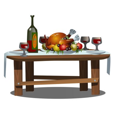 Gıda ve alkol ile festival tablo